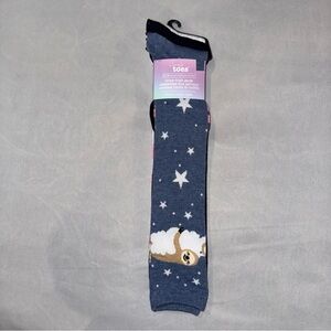 Comfy Toes Socks 3 Pair - Sloth and Star, Stripes, and Solid Colour Knee-High